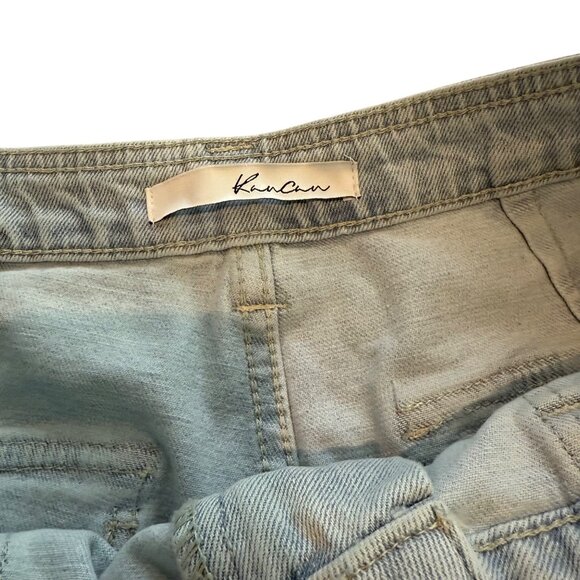 KanCan Womens Light Wash Cargo Jeans With Frayed Hem & Pockets Size W11 29 - Picture 2 of 8